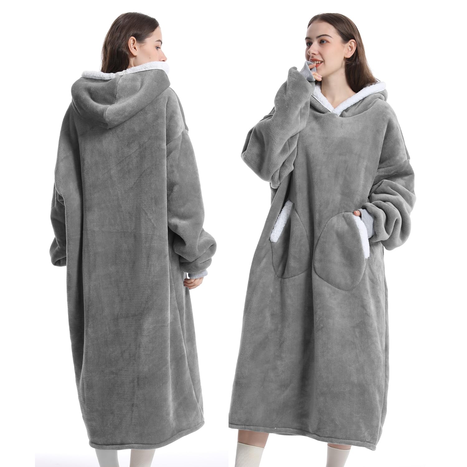 Sweat à Capuche Grand, Couverture à Capuche Surdimensionnée, Taille Unique Épais Pull Capuchon en Polaire Sherpa pour Femmes, Filles, Adultes, Adolescent