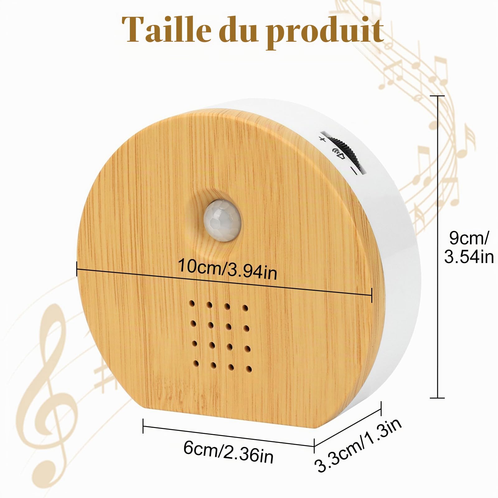 Boîte de chant d'oiseaux avec détecteur de mouvement et 11 sons naturels (chant d'oiseaux, son de la mer, pluie, bol tibétain), boîte sonore avec minuterie (2-60 min), crochet de
