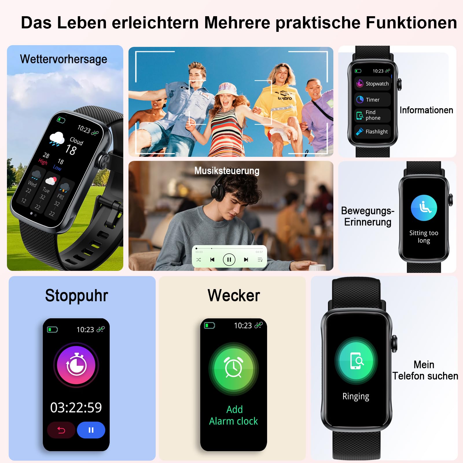 Motast Smartwatch Herren Damen,2026 1,57" HD Smart Watch Fitness-Tracker | Fitnessuhr Damen Bluetooth-5.4-Anrufe,IP68 Wasserdicht Sportuhr,123+ Sportmodi,Schrittzähler/Herzfrequenz/SpO2/Schlafmonitor