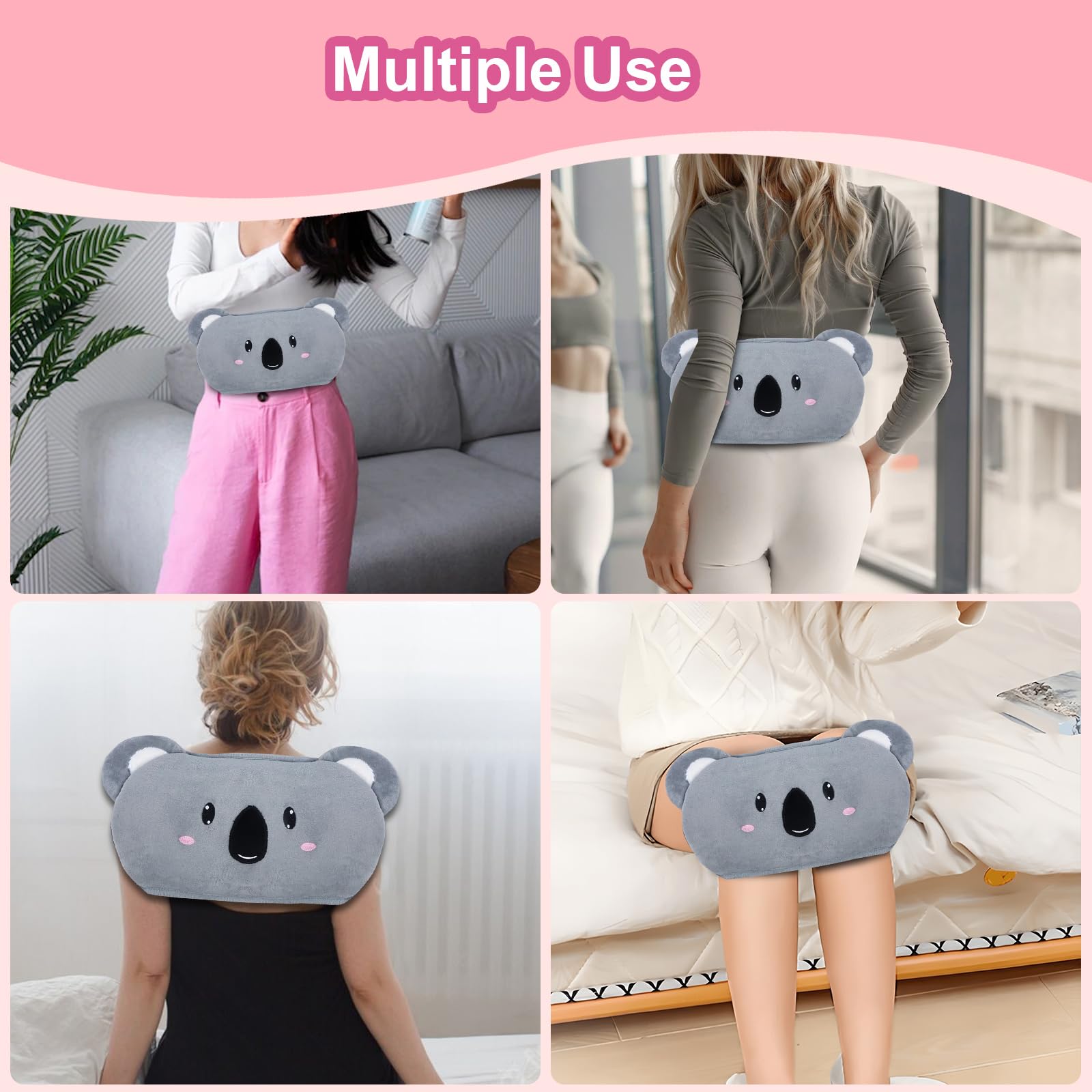Bonilife Hot Water Bottle Belt 3in1, Fluffy Wrap Around Wearable Hot Water Bottle With Waist