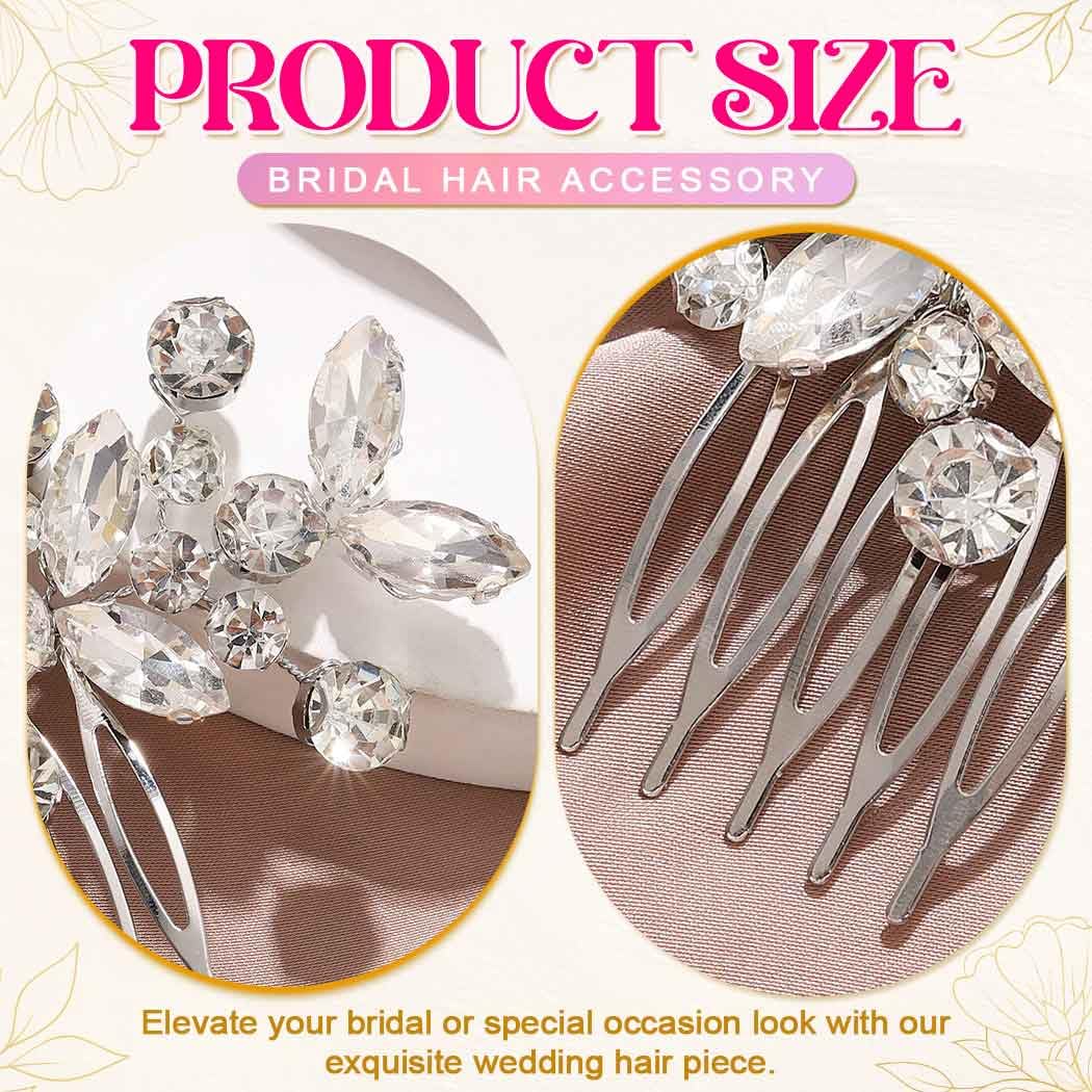 Peigne à Cheveux Mariée Cristal Strass Argent - Accessoire Cheveux Mariage Élégant Unicra