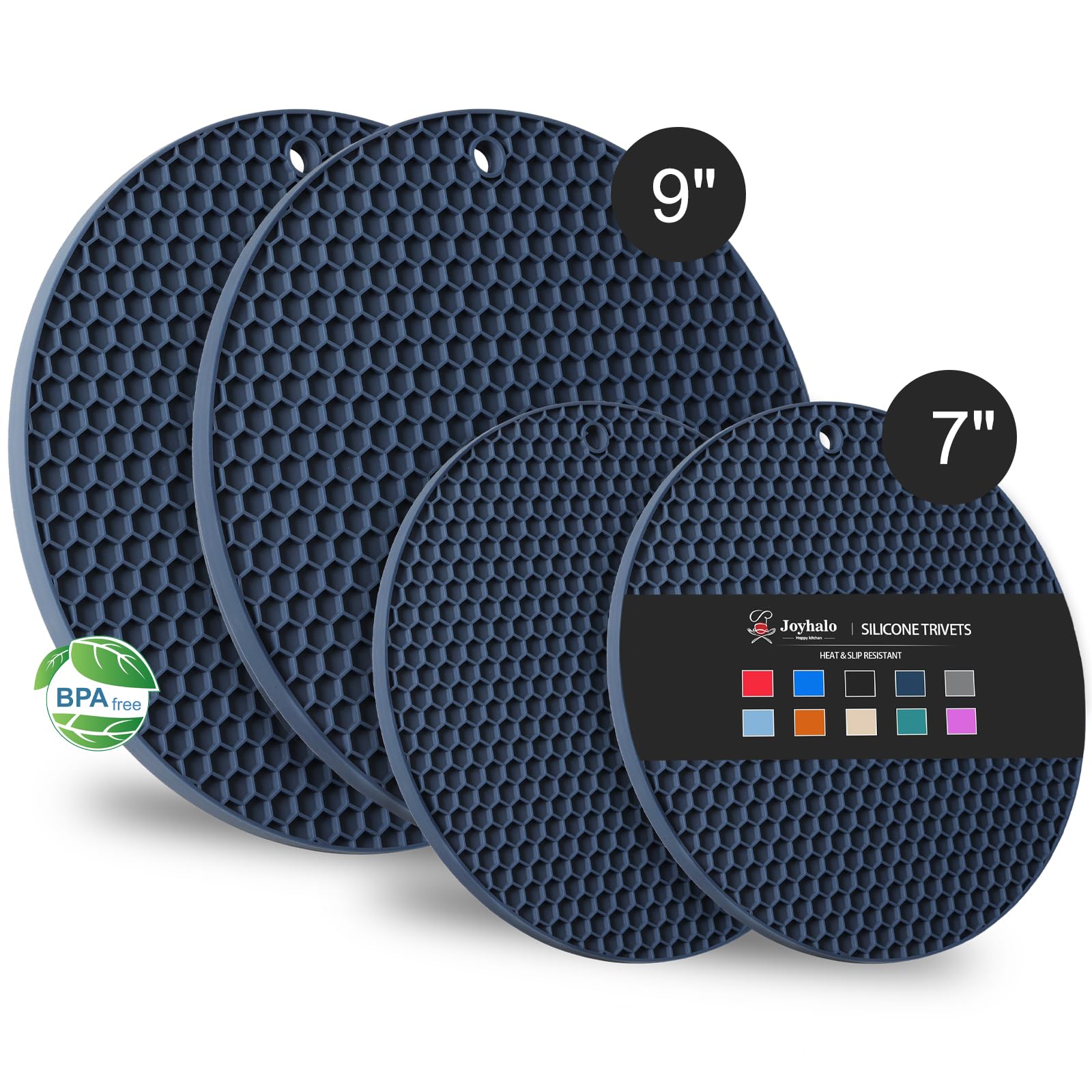 Joyhalo 4 Pack Silicone Trivet for Hot Dishes