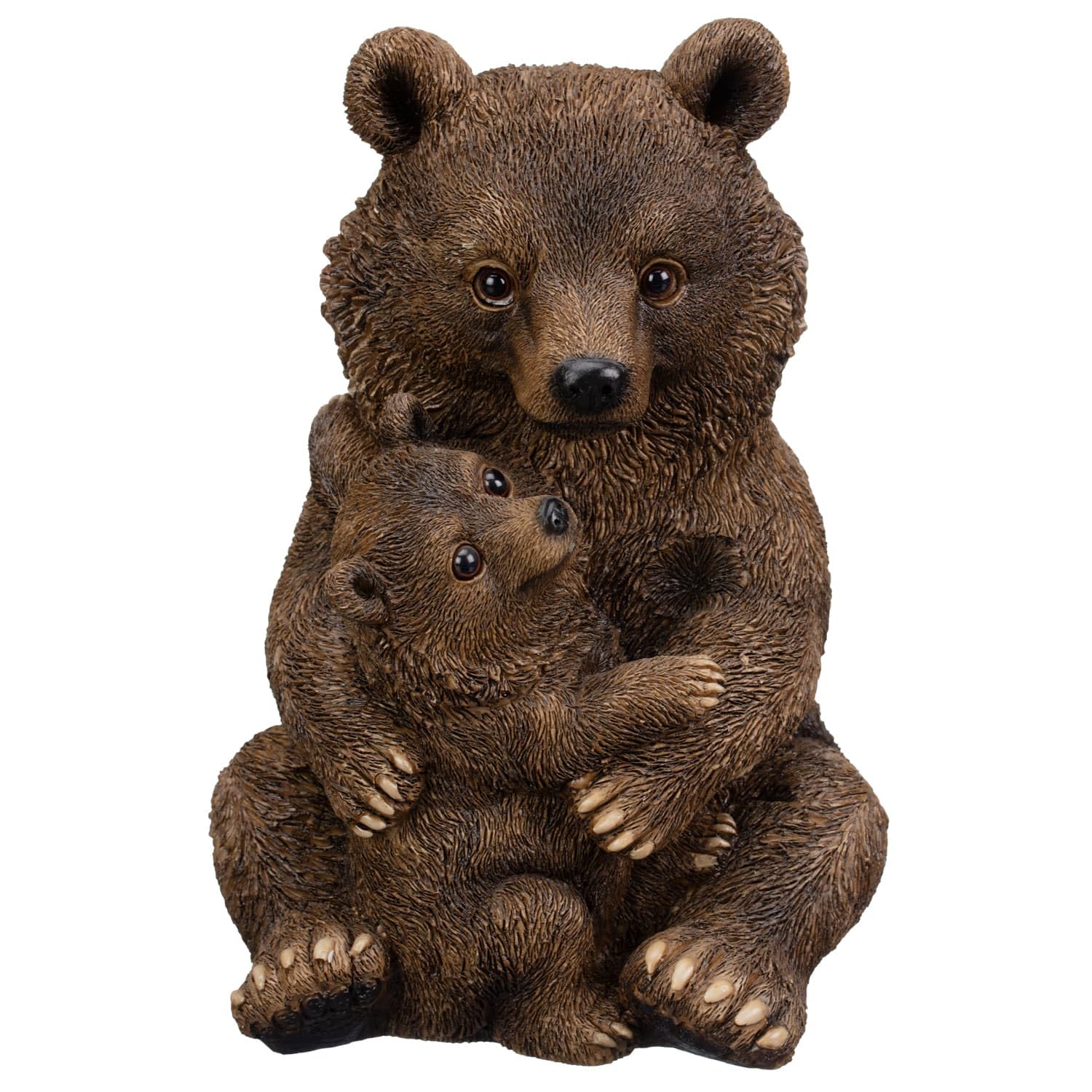 New Cute And Real Life Mother & Baby Brown Bear | Highly Detailed Frost Resistant Resin Home or Garden Decoration