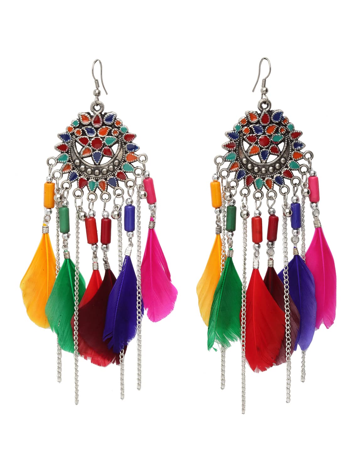 Shining Diva Fashion Latest Stylish Oxidised Feather Earrings for Women and Girls (11233er) (B0B9L3PFMY) Amazon Price History, Amazon Price Tracker