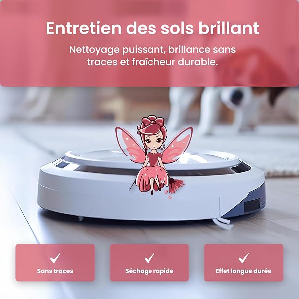 Mrs. SHINY - Détergent pour produit aspirateur laveur avec parfum de magnolia - produit nettoyant aspirateur laveur - nettoyant pour sol pour robot de nettoyage - pour tous les aspirateurs - 750 ml - 2