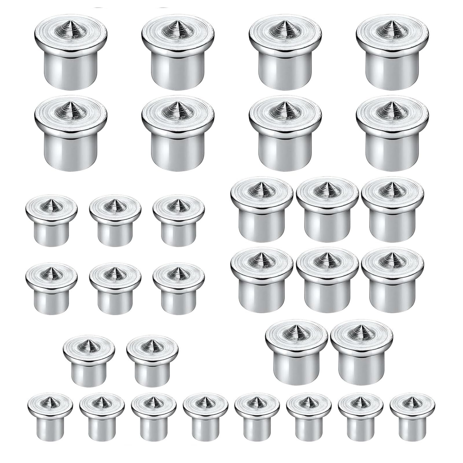 32PCS Dowel Pin Center Set, 6/8/10/12mm Wood Dowel Tenon Centers, Precision Woodworking Alignment Marker Points for Accurate Drilling and Hole Positioning.