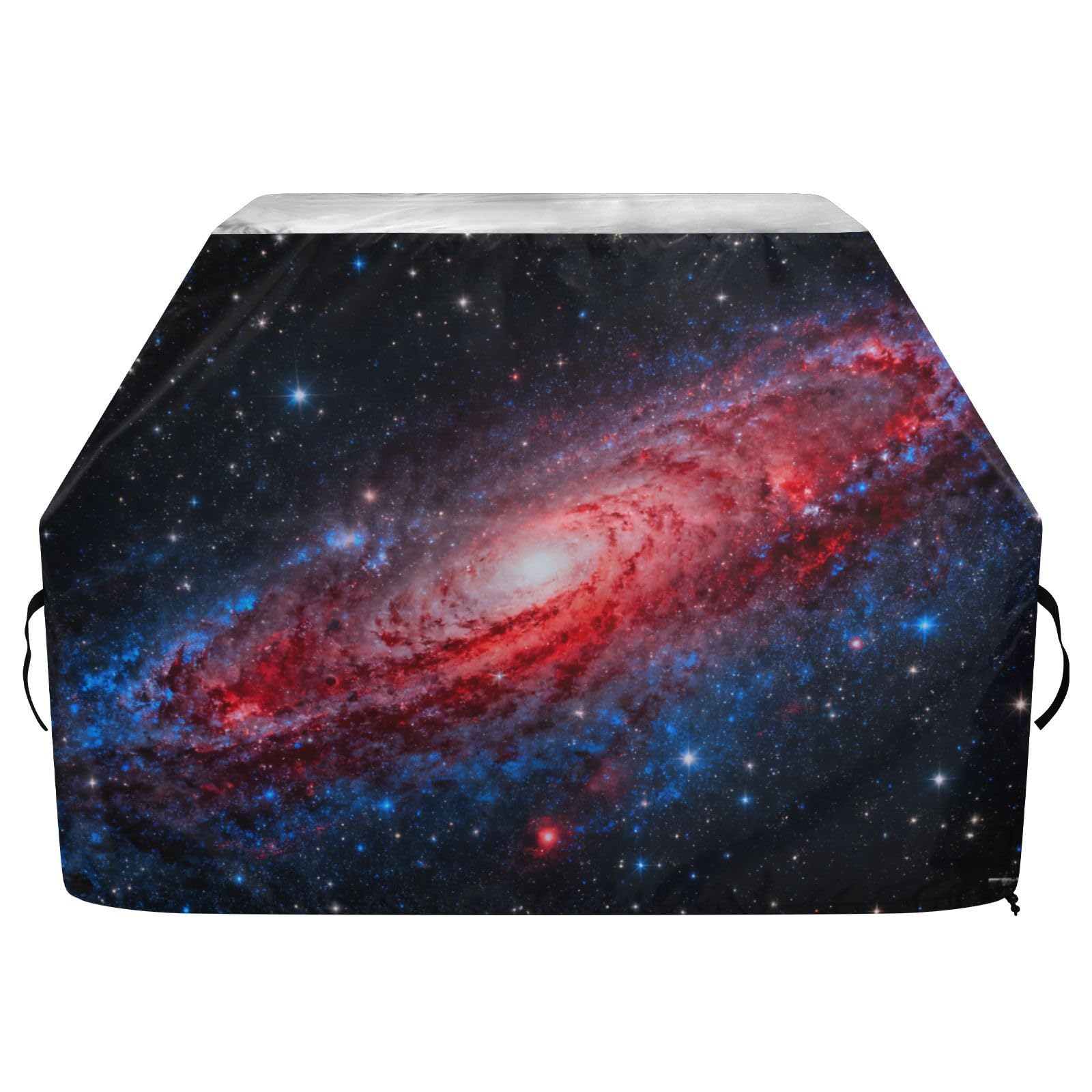 Red Universe Nebula pokrowiec na grilla 150 cm, wodoodporny, wytrzymały, odporny na rozdarcie, odporny na blaknięcie materiał, pokrowiec na grilla z regulowanym sznurkiem chroniący przed kurzem i