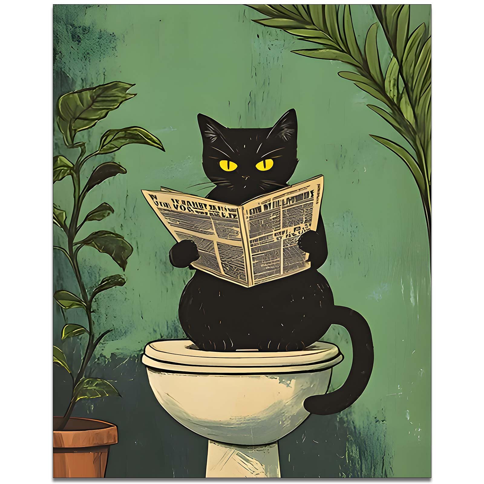 Qiukoo Malen nach Zahlen Erwachsene Schwarze Katze 40x50 cm – Malen nach Zahlen Kreativ Set für Erwachsene und Anfänger mit DIY Malset, Paint by Numbers Leinwandbild Motiv Ohne Rahmen