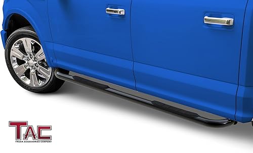 Miniatura 2 de TAC - Estribos laterales de 3 pulgadas para Ford F150 Supercrew Cab 2004-2008 (excluye 04 Heritage) Camioneta, estribos negros, barras laterales,