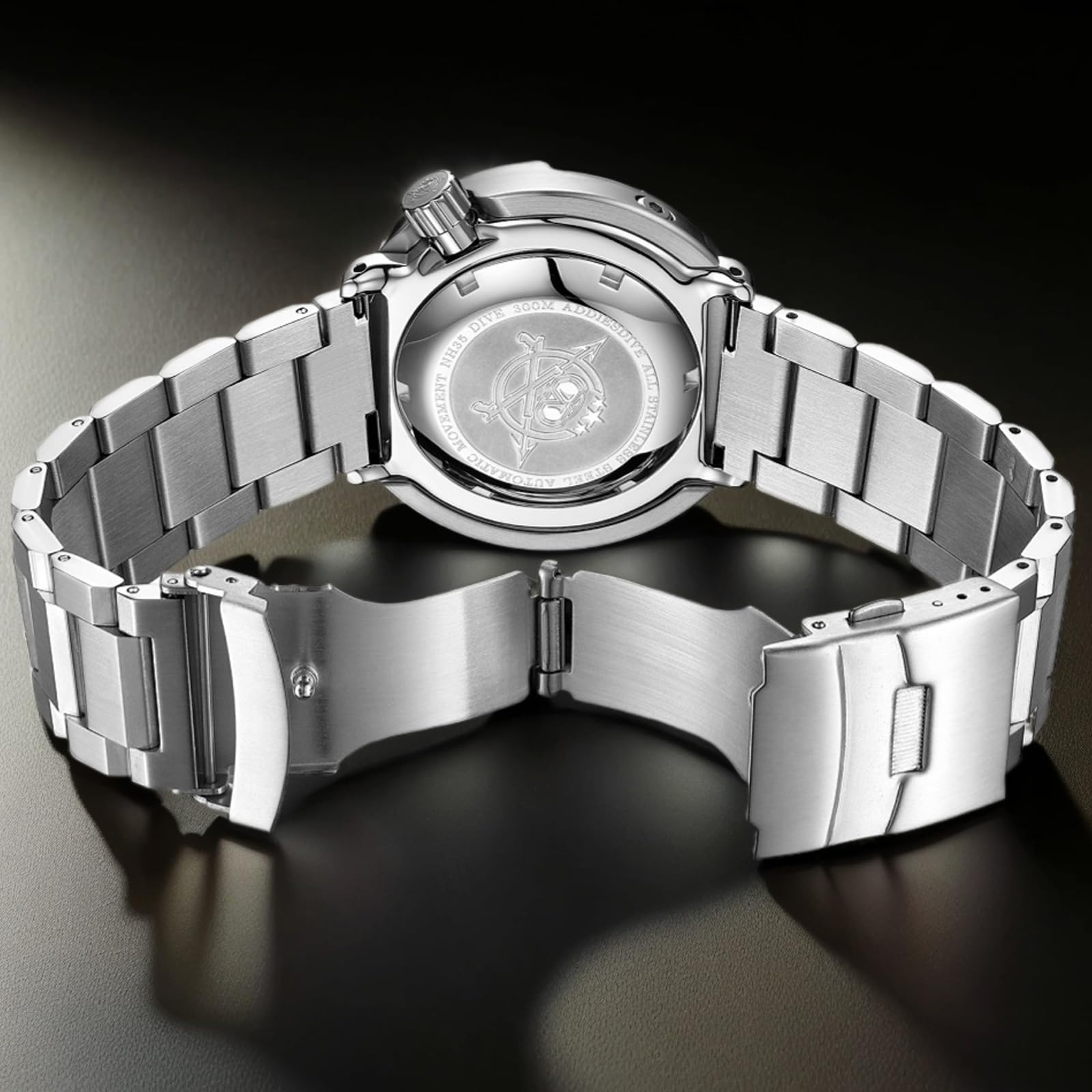 ADDIESDIVE Reloj automático Hombre NH35A Reloj mecanico Cristal de Zafiro BGW9 luminososreloj de Buceo automatico con Pulsera de Acero Inoxidable AD2090