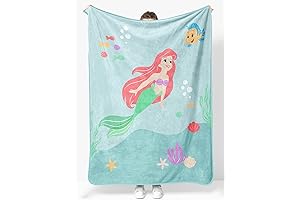 Disney Princess Little Mermaid Ariel Plush Fleece Throw Blanket