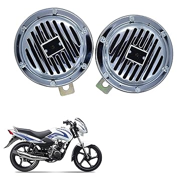 Vagary Silver Chorme Finish Two Wheeler Horn for Tvs Star Sport