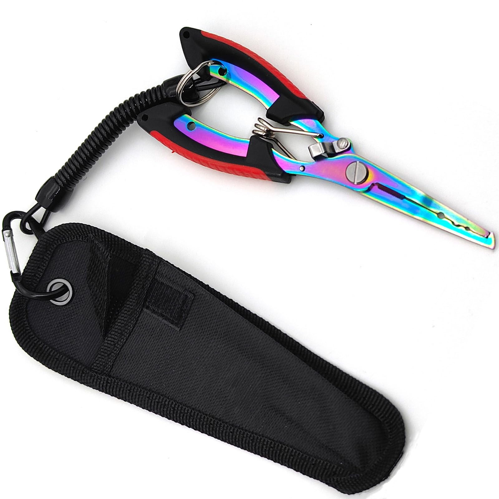 Yangmumeizi Fishing Pliers, Gripper - Stainless Steel Hooks, Cutters 、 Sheath 、 Lanyard Included 1Pack (Red)