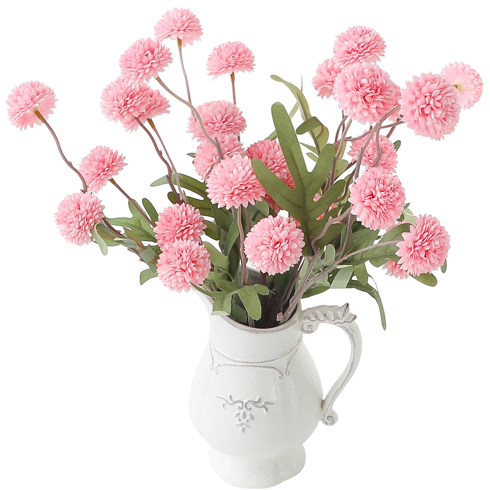 Floroom 6 Pcs Pink Faux Silk Mums