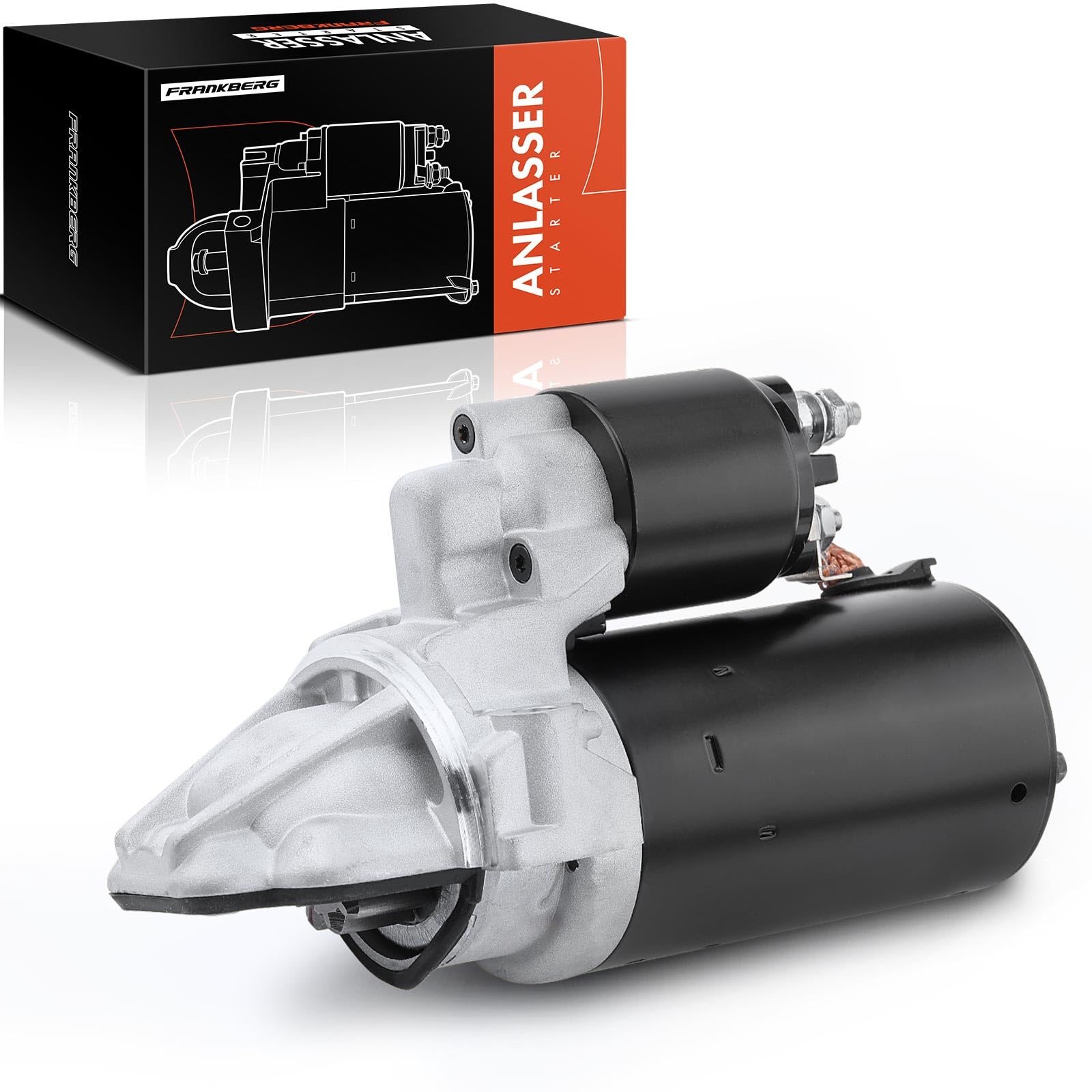 Frankberg Démarreur diesel 2 KW 12 V 1745176, 1740948 | 12 Zähnezahlahl; Compatible avec: Bus Transit V363 FAD FBD, Boîte de jonction, Boîte de transit FA, Jumper Bus