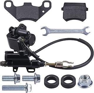 Rear Disc Brake Master Cylinder Caliper With Replaced Disc Brake Pad fit for 50cc 70cc 90cc 110cc 125cc Chinese TaoTao 110cc Peace Motorsports Quad Coolster 3050HD ATV Kids Four Wheeler