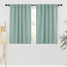 RYB HOME Blackout Curtains for Bedroom - Window Treatment Panels Thermal Insulating Privacy Curtains for Baby Nursery Family Room Kitchen Dining Room, 42 W x 45 L per Panel, Teal, 1 Pair
