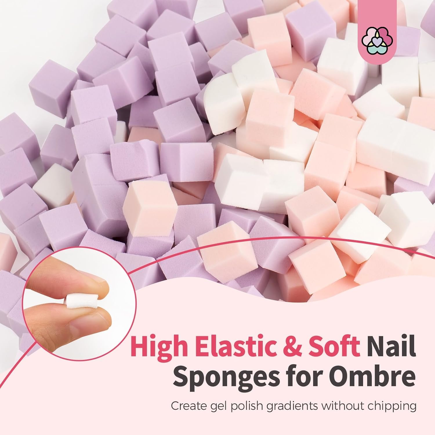125 Pezzi di Spugna Unghie con Pinza Metallica, Pennelli Unghie, Unghie Ombre Design, Strumenti per la Nail Art Pennello di Spugna, Usato per Creare una Varietà di Modelli di Nail Art Sfumati