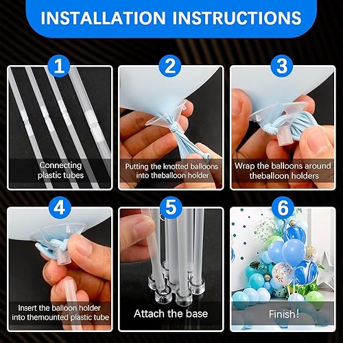 Miniatura 3 de Kit de 4 soportes para globos con base para globos para piso, soporte de arco de globos, soporte de centro de mesa para soportes de globos para