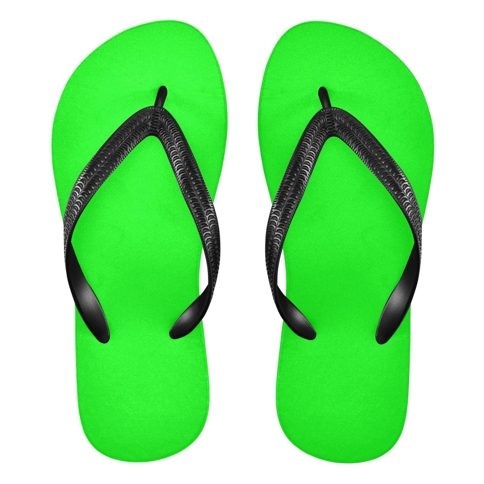 Sandal Flip Flops of Men's & Women's,Beach Slippers Flip Flops Shower Shoes-Plain Neon Green Solid Color