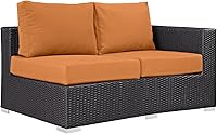 Vista 53 de Modway Convene - Sofá biplaza de mimbre para patio al aire libre con cojines en color beige espresso