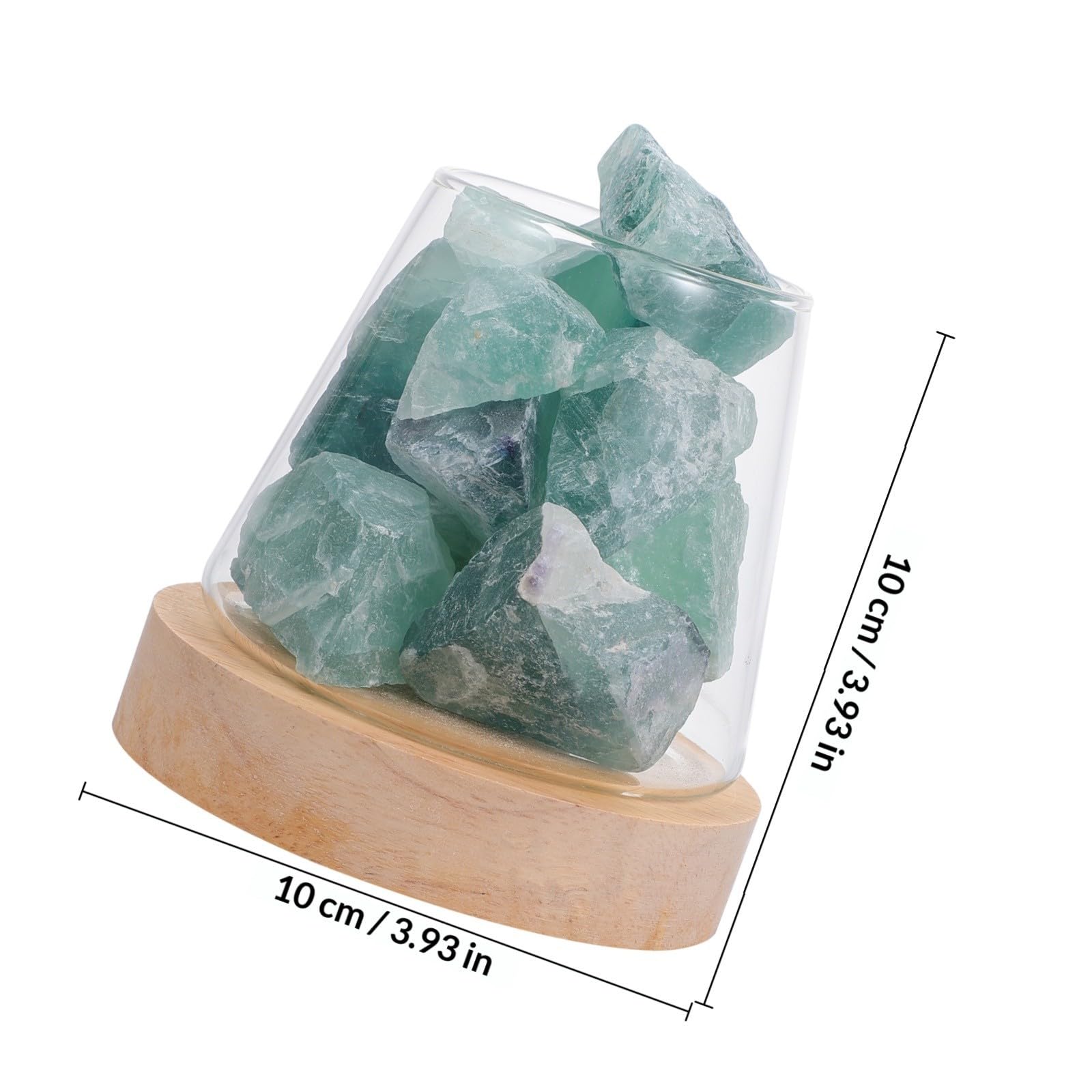 Zerodeko Lampe à Parfum Élégante Fonction Rafraîchissante et Diffusion D'huile Essentielle en Pierre de Cristal Verte Diffuseur D'arôme pour Intérieur pour Salon ou Salle de Bain