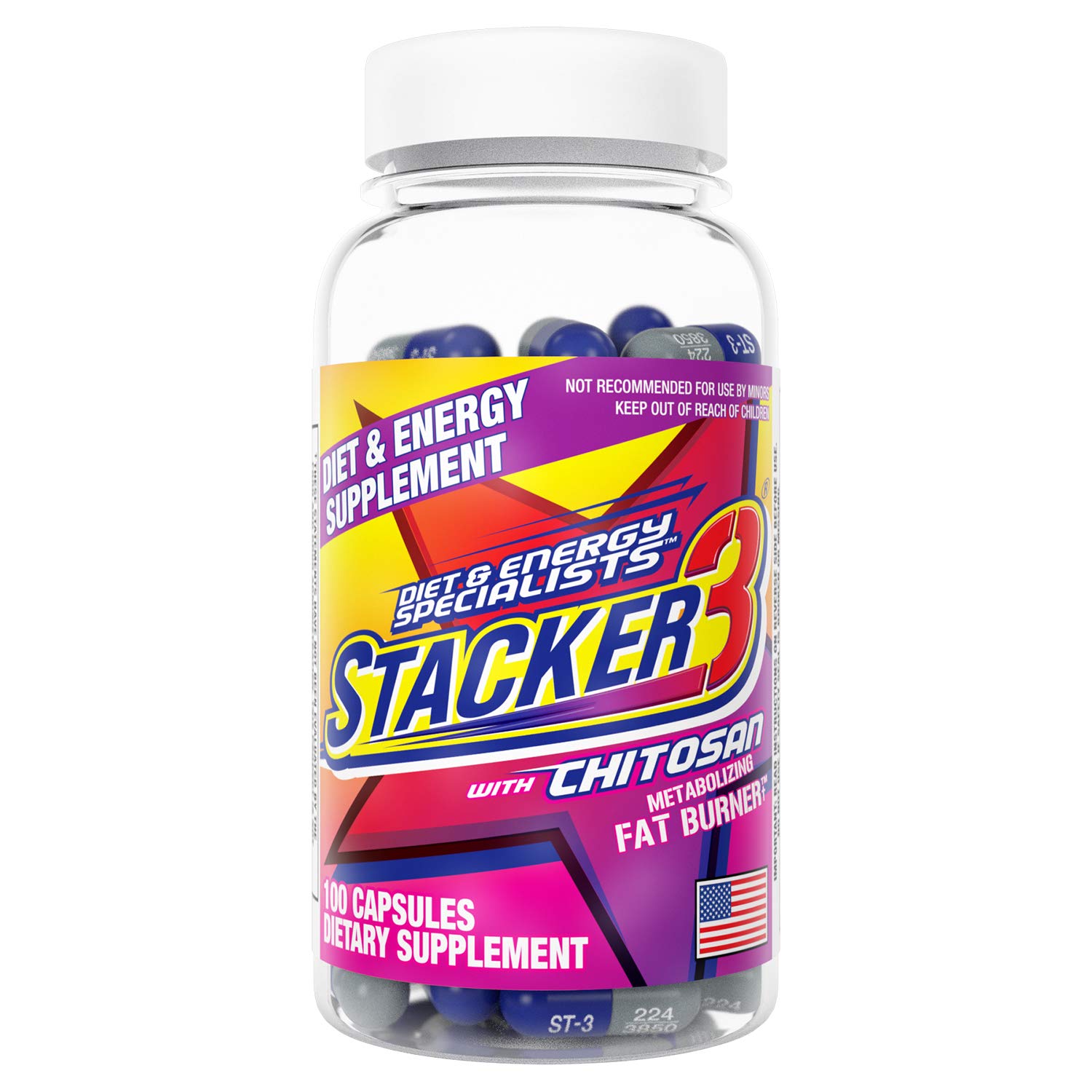 Buy Stacker 3 with Chitosan al Burner and sm Boosting Supplement (100 s