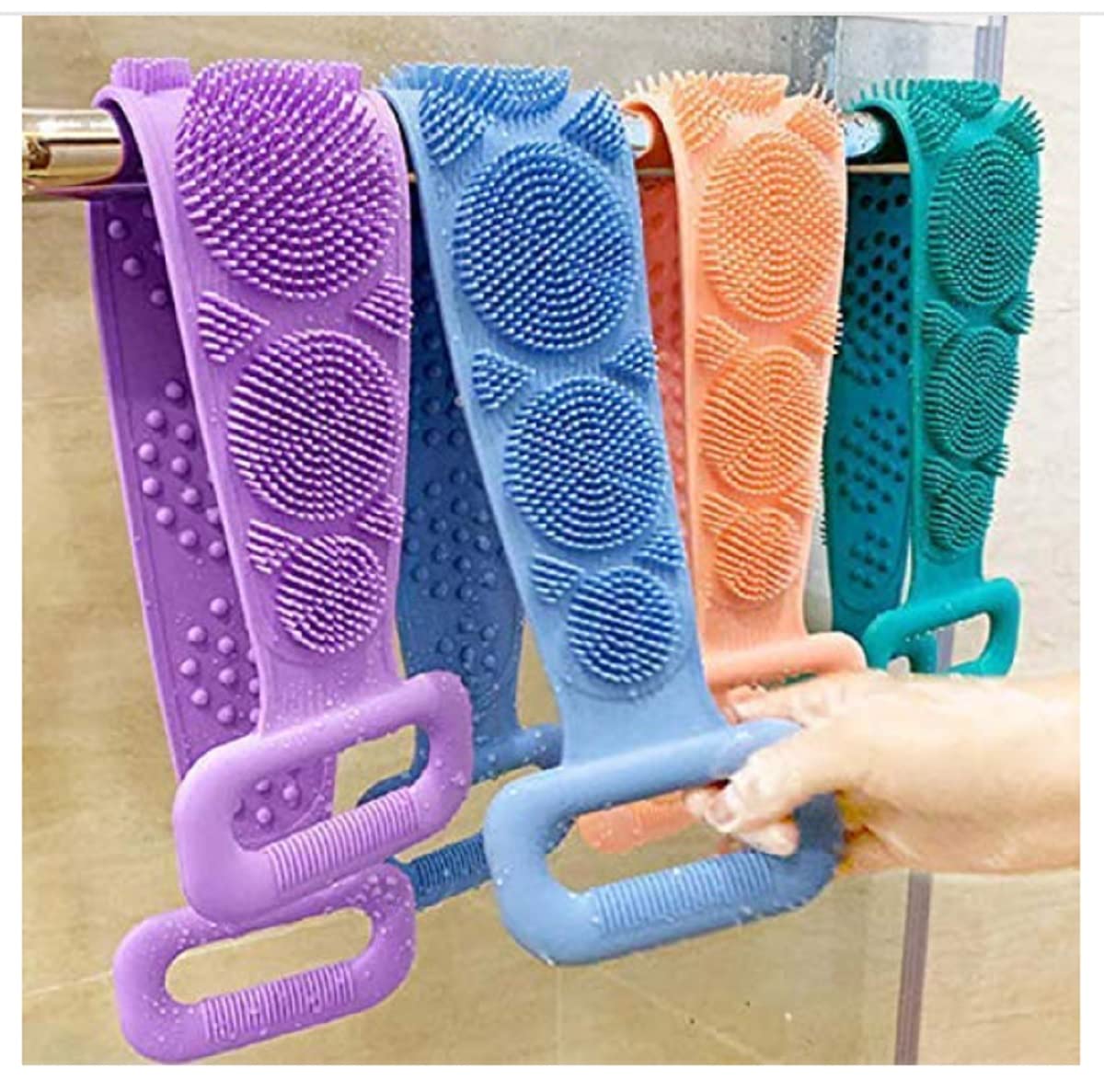 Winberg Bath Belt Silicon Scurb Sponge Shower Bath Belt (Multi colour) BeltBath001 2