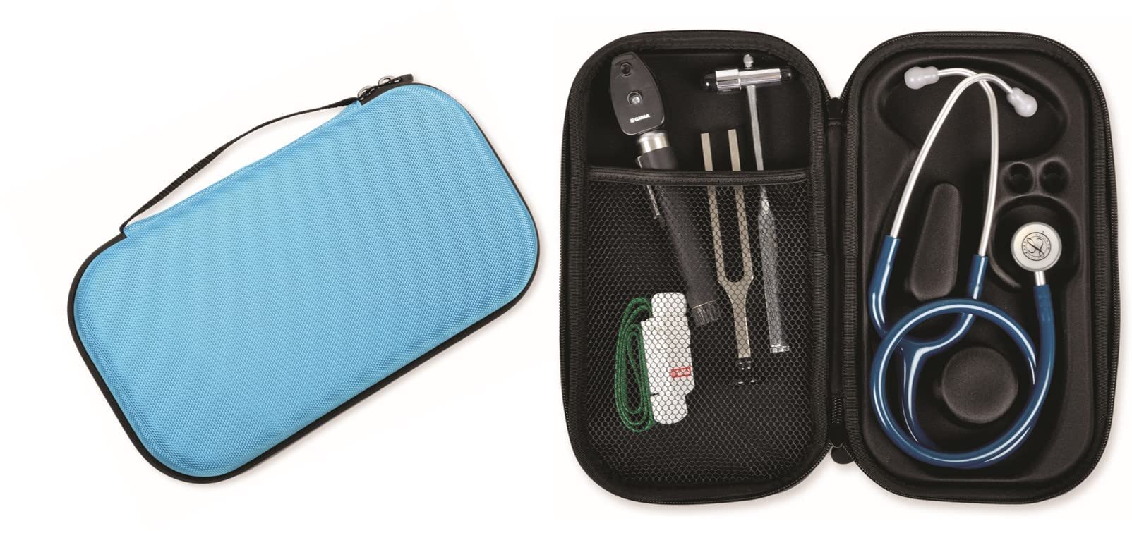 3M Littmann Lightweight II S.E. Stetofonendoscopio Azzurro Cielo, 2454 + GIMA ASTUCCIO PORTA FONENDO, Turchese, Uso Professionale