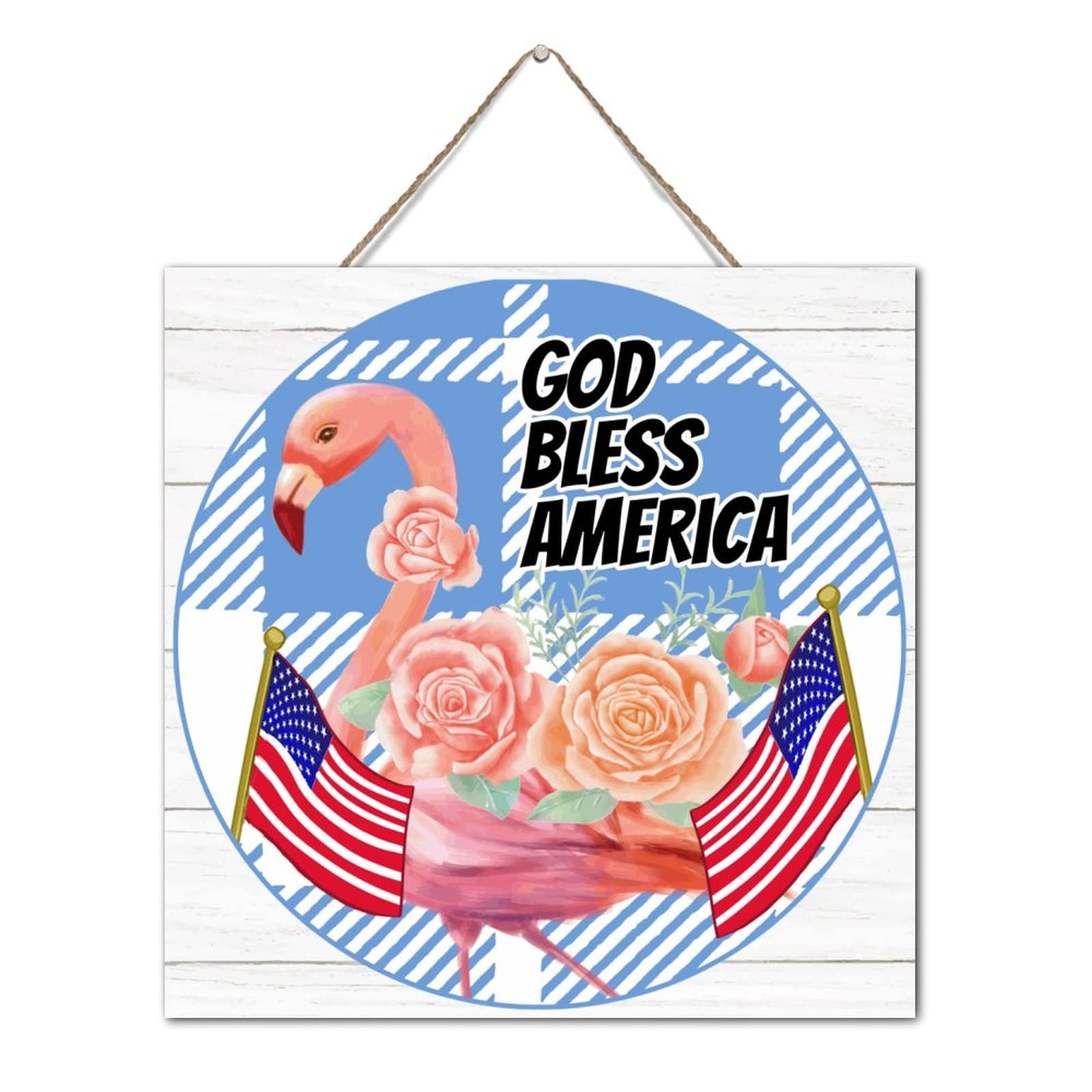 Décoration murale personnalisée bois God Bless America pour embellir le bureau