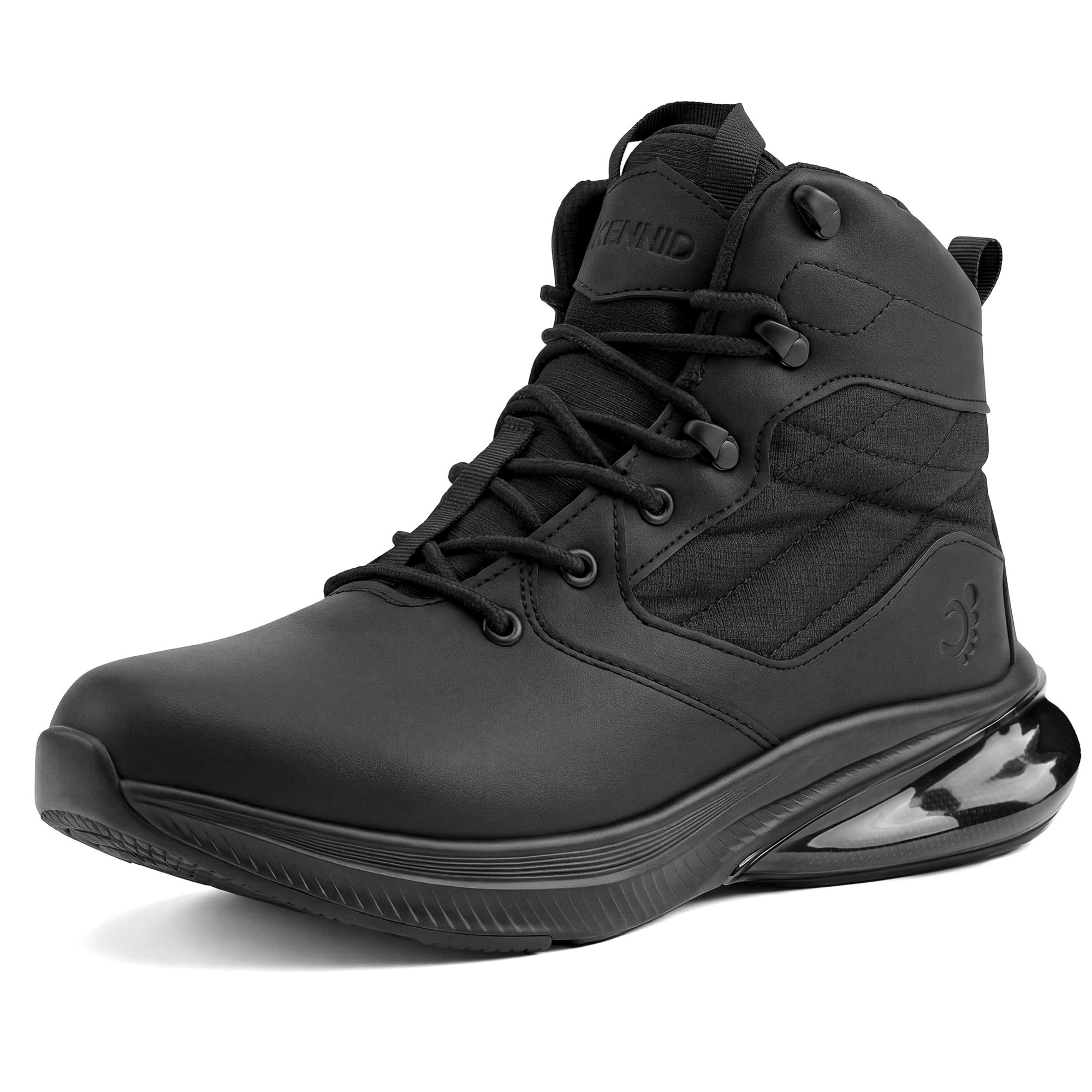Photo 1 of CENNID Women's Tactical Work Boots Side Zipper Comfortable Orthopedic Waterproof Military Boots Outdoor Lightweight Motorcycle Combat Hiking Boots, Black 11