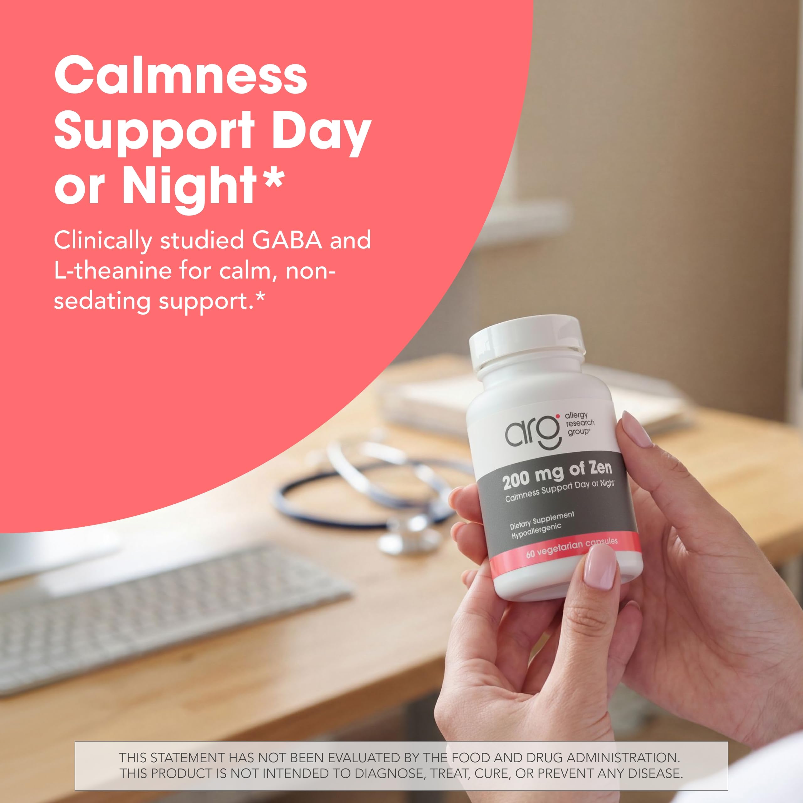 ARG 200 mg of Zen L-Theanine GABA Formula, 60 Capsules — Amazon image 2
