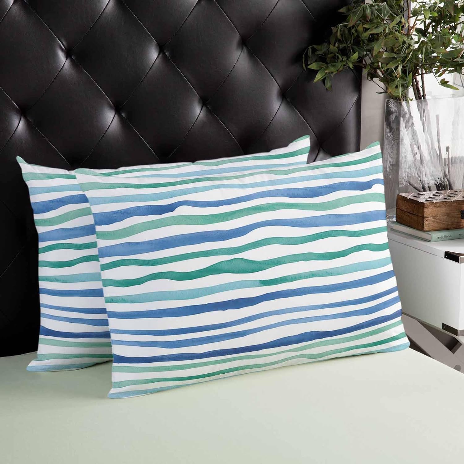 T&H XHome Pillow Covers 24x36 Inch - Body Blue Green Wave Soft Brushed Microfiber Pillowcases with Hidden Zipper Closure Bed Pillow Shams for Bedroom Sofa Car