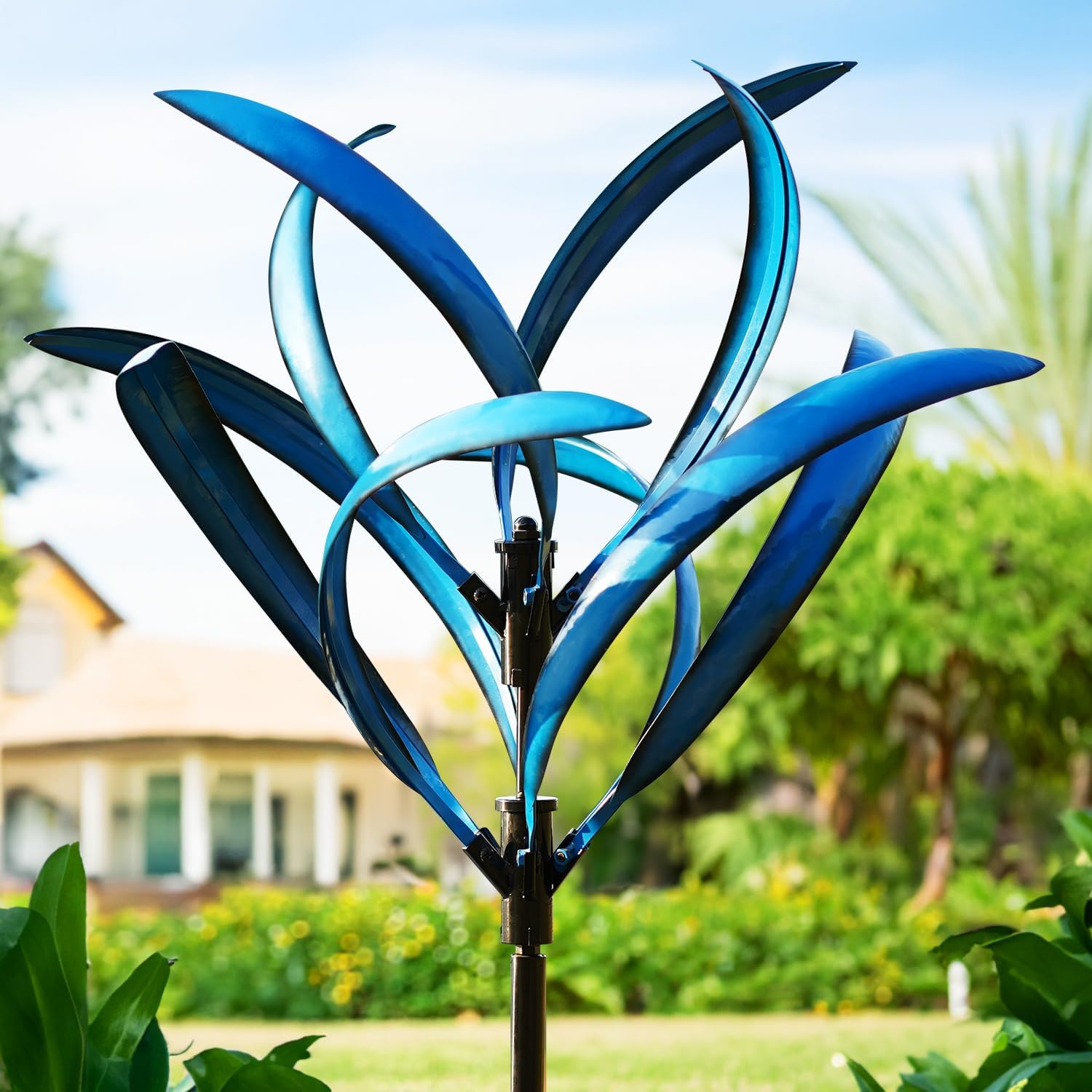LimeHill Large Metal Kinetic Wind Spinners for Yard and Garden (Two Colors)