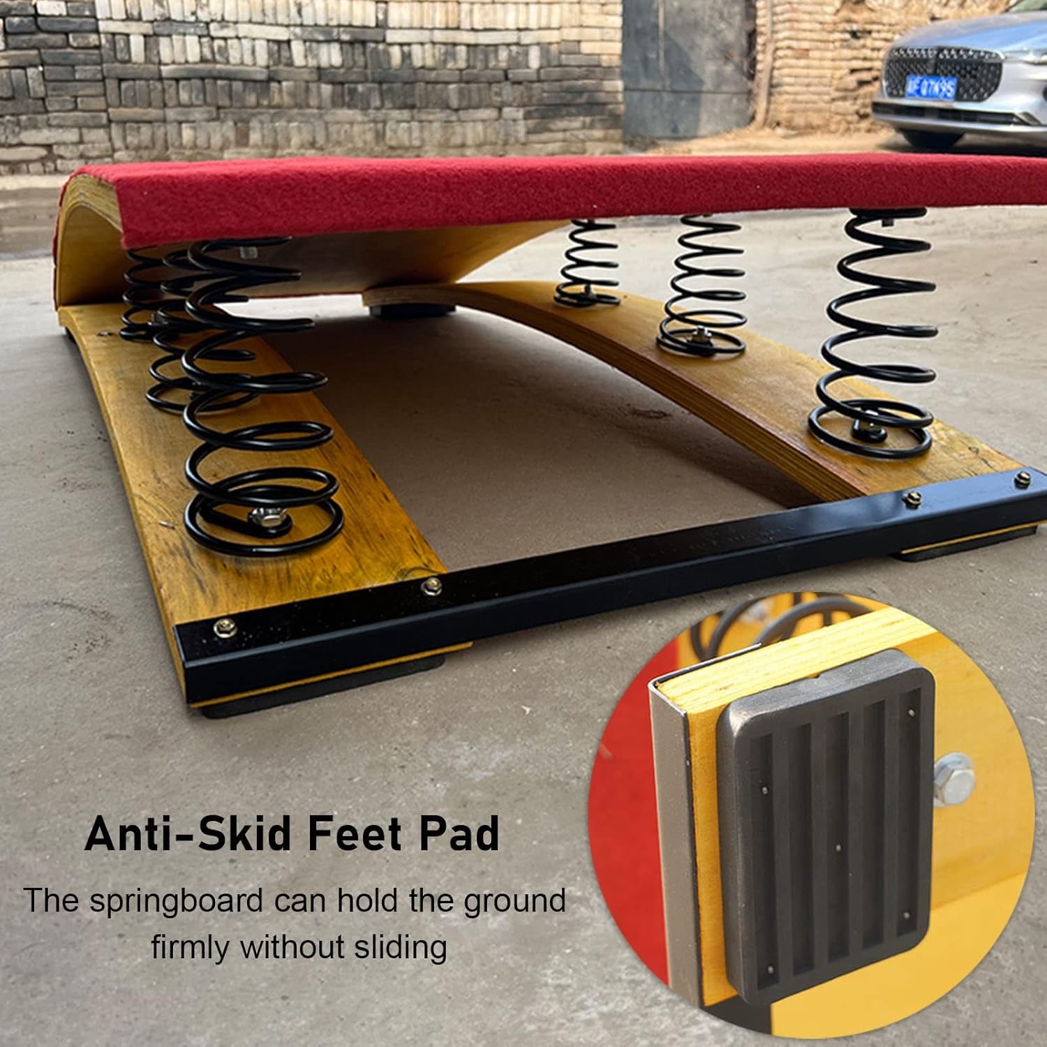 Gymnastics - Curved Elastic Vaulting Board for High/Long Jump, Backflip Aid for Teens & Adults, Supports Up to 242lbs, Perfect for School & Gym Use