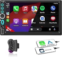 Moobsnry 7" Wired Double Din Car Stereo Apple CarPlay Android Auto Bluetooth Touchscreen SWC FM Mirror Link