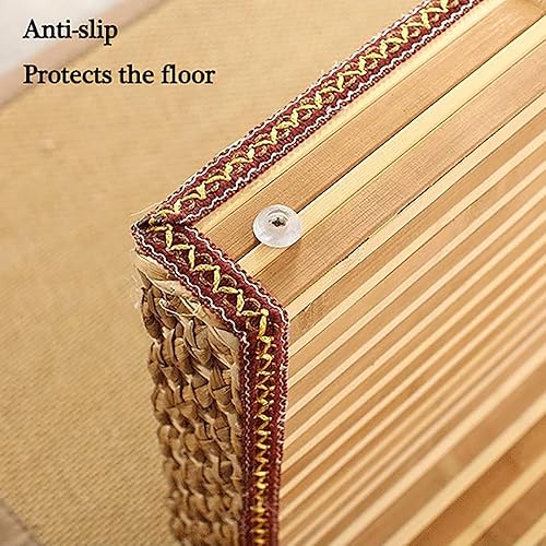 Miniatura 7 de QQXX Mesa de centro de ratán tejido, mesa de centro rectangular para sala de estar, mesa de centro de mimbre rústica, mesa baja de tatami, mesa de