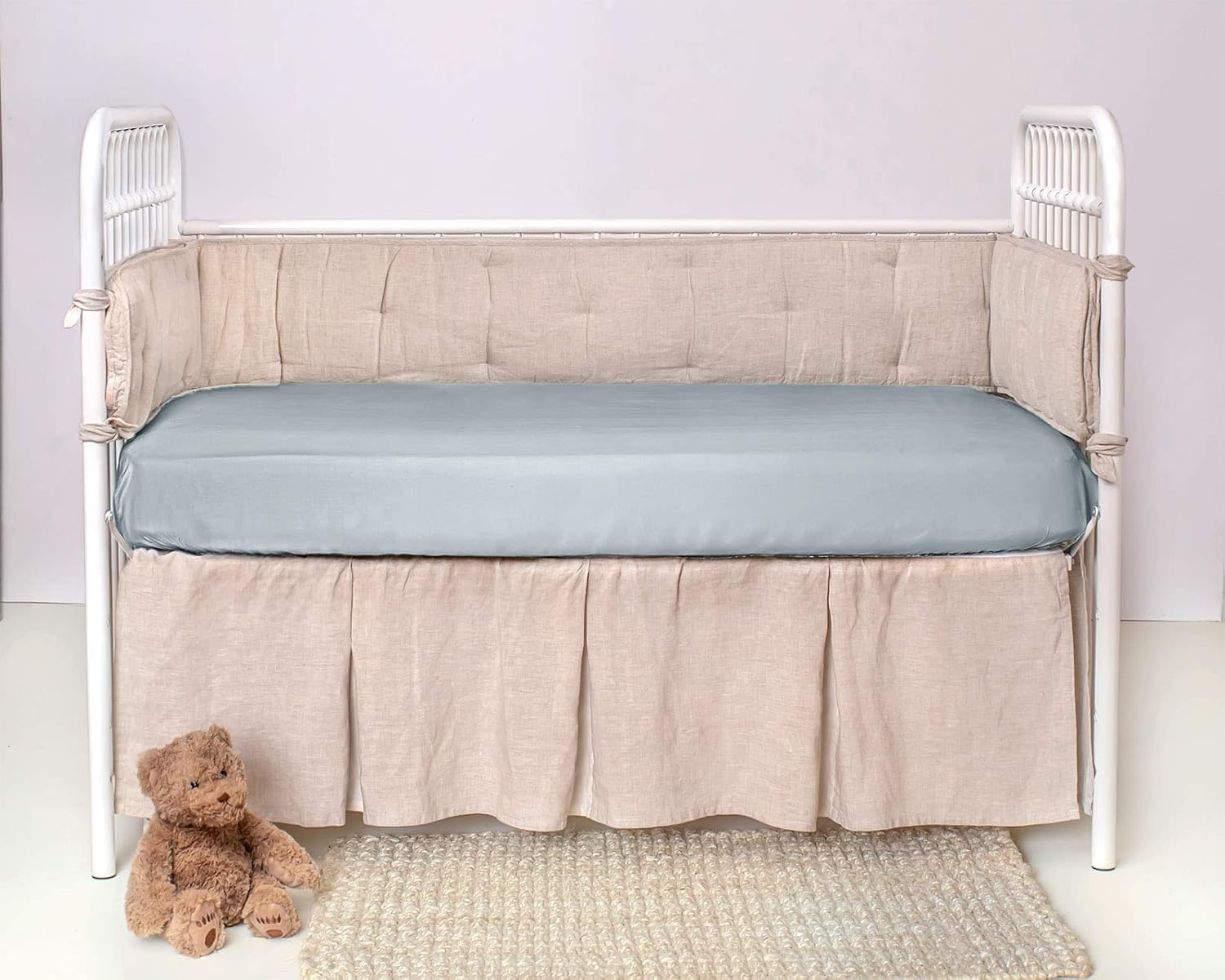 Crib Fitted Sheet by Pure Bamboo, Genuine 100% Organic Viscose Derived from Bamboo, Luxuriously Soft, Ultimate Cooling, Fits Standard Size Crib Mattress (Sterling Blue)