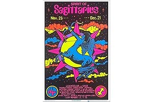 Sagittarius Zodiac Sign Flocked Blacklight Poster - 23" x 35"