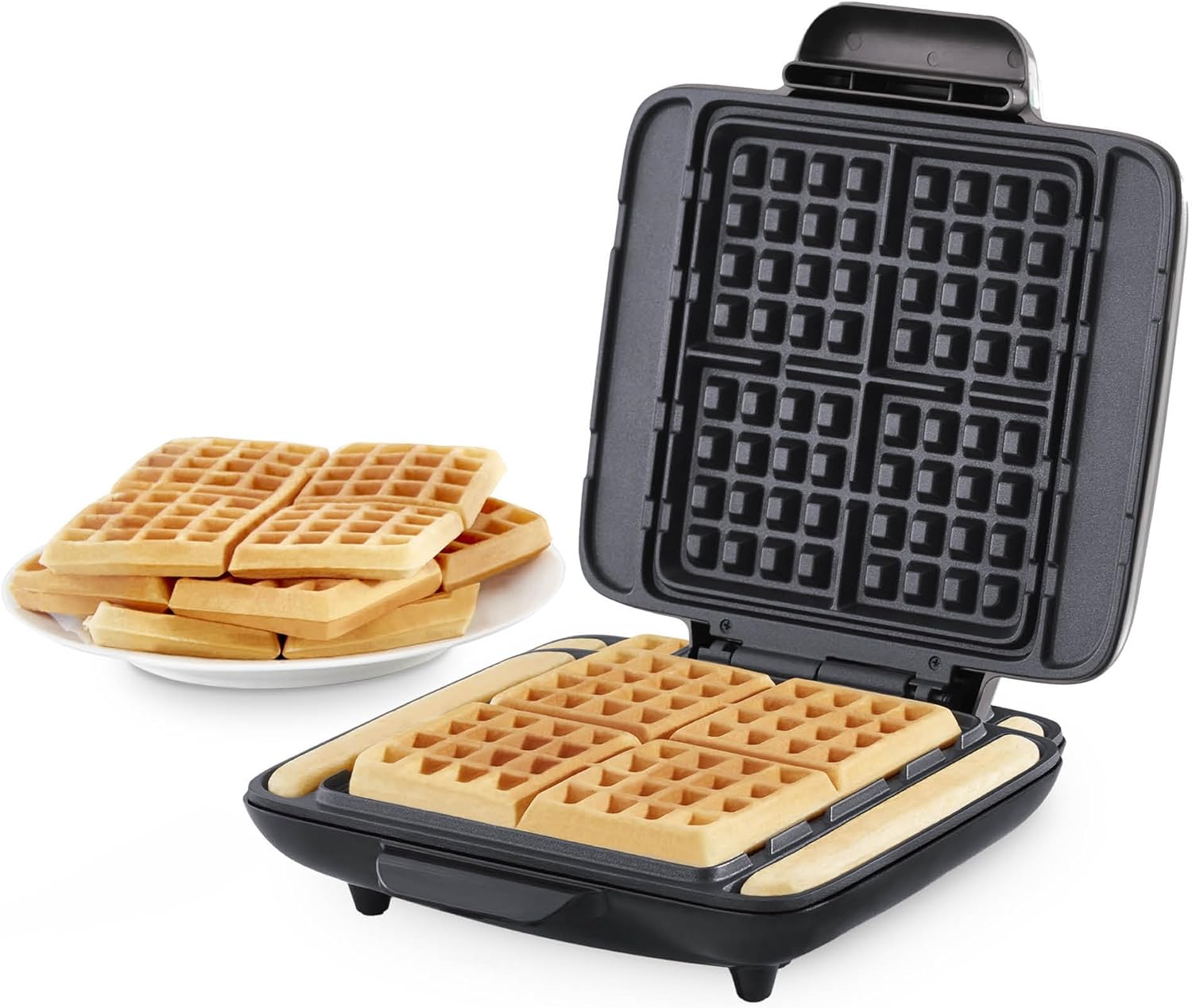 Dash No-Drip Waffle Maker with Four Molds and Nonstick Surface