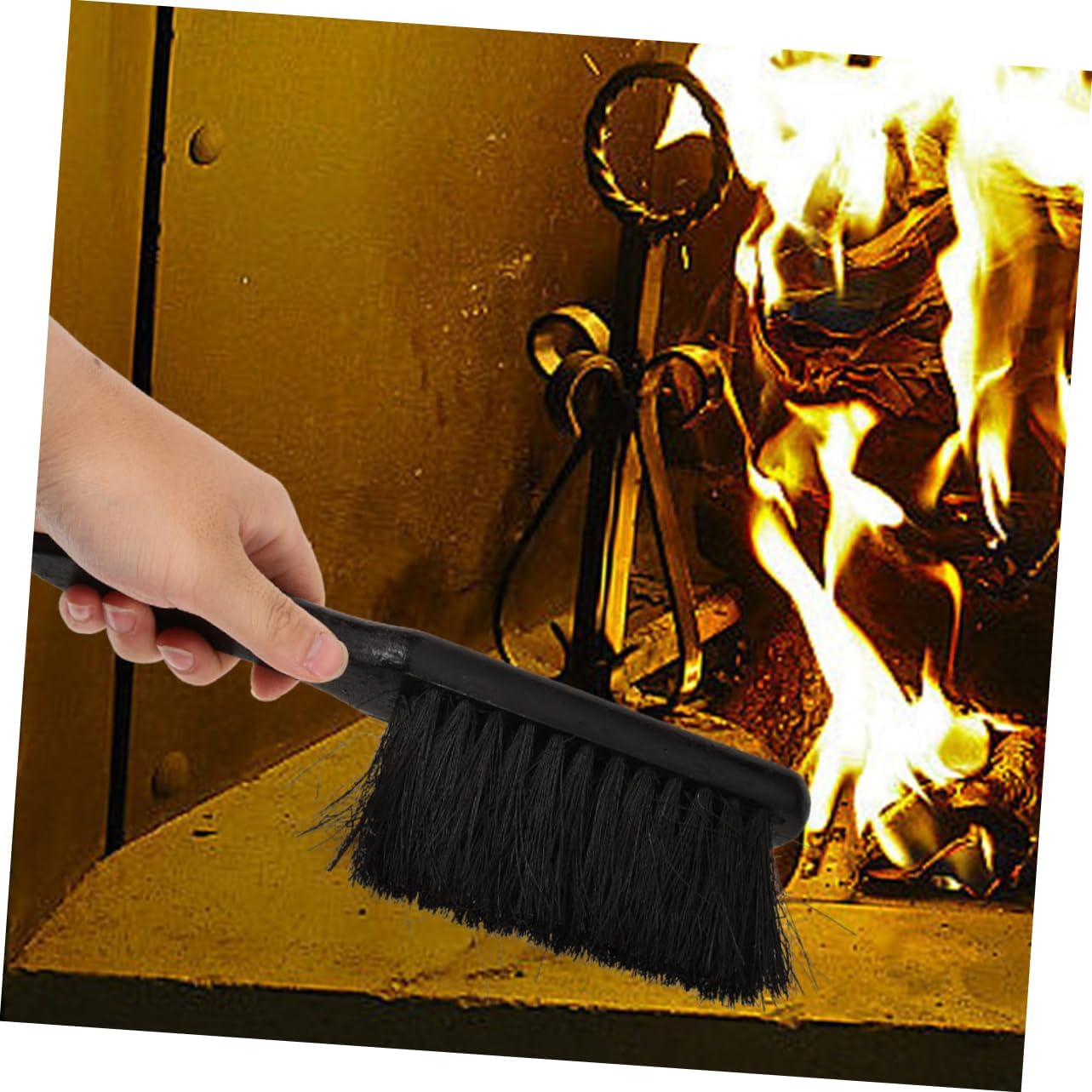 4pcs Fireplace Tool Handheld Broom for Ash Removal Fire Pit Cleaning Tabletop Hearth Brush