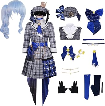 TMSREBU Hoshimati Suisei Cosplay Costume Vtuber Hololive Outfit Dress Halloween Uniform Full Set Suit with Wig