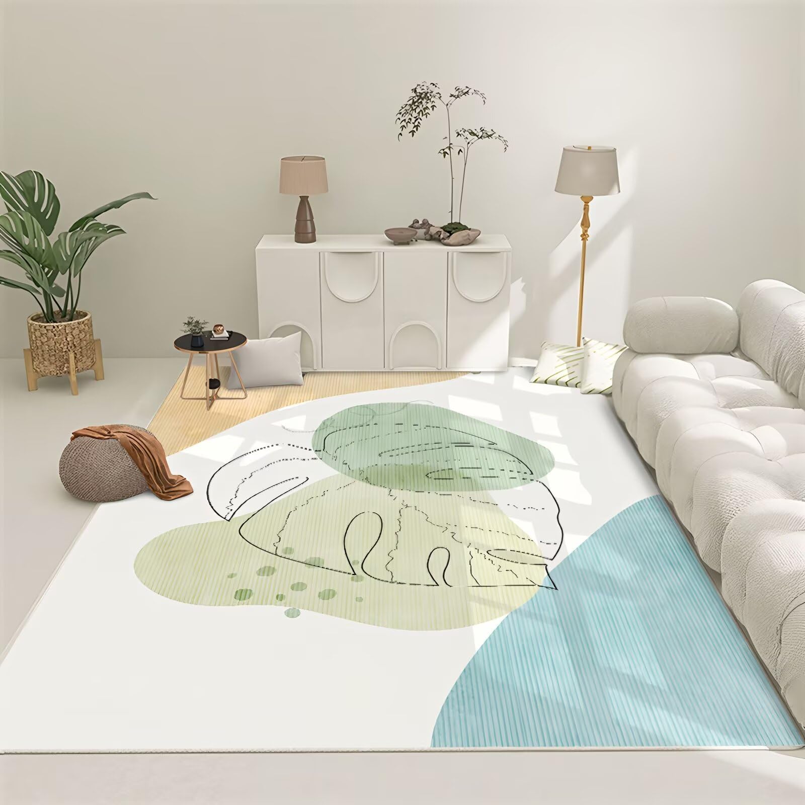 Alfombras para salon RUGMRZ blanca de 100x200cm estilo natural para dormitorio