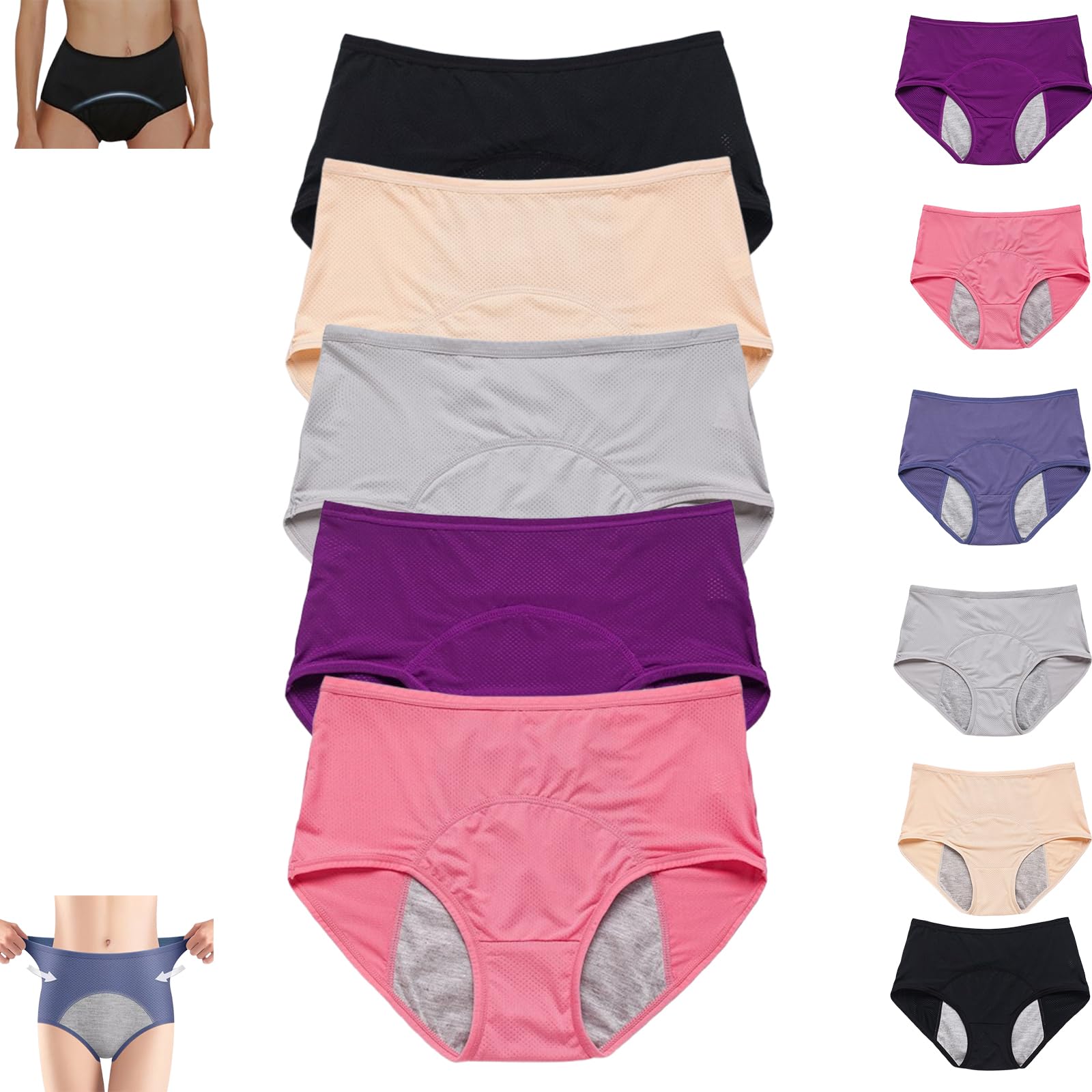 Drywear Slip Damen Inkontinenz, Drywear Auslaufsichere Unterwäsche Damen,Dry Wear Unterhose Inkontinenz, Unsichtbare Atmungsaktive Wiederverwendbare Unterwäsche