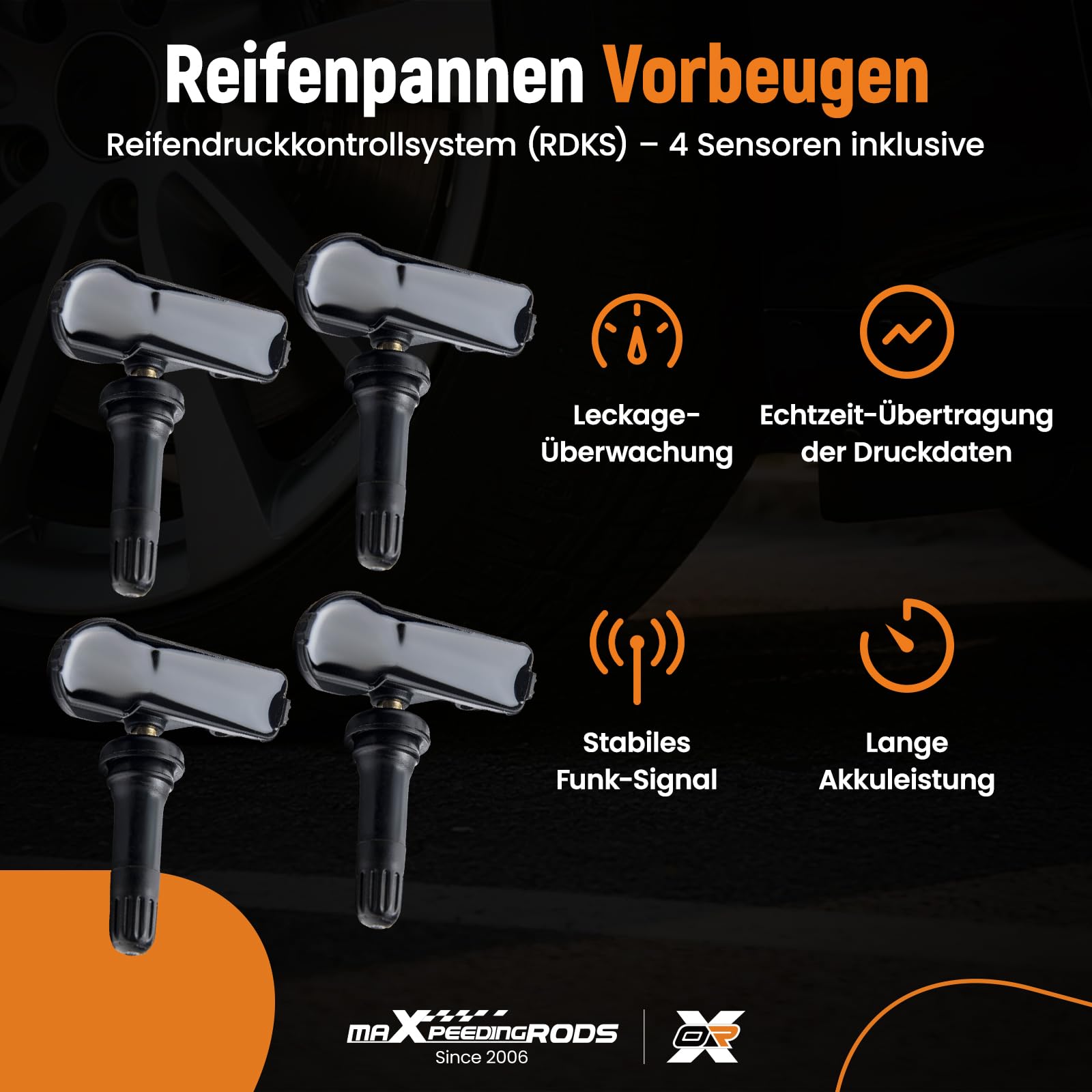 maXpeedingrods A4479050500 Lot de 4 Capteur de Pression des Pneus T.PMS pour Mercedes-Benz Vito & V-Class pour Classe V (W447), Vito Panel Van,Vito Tourer R.D.K.S pour Capteur (433 MHz)