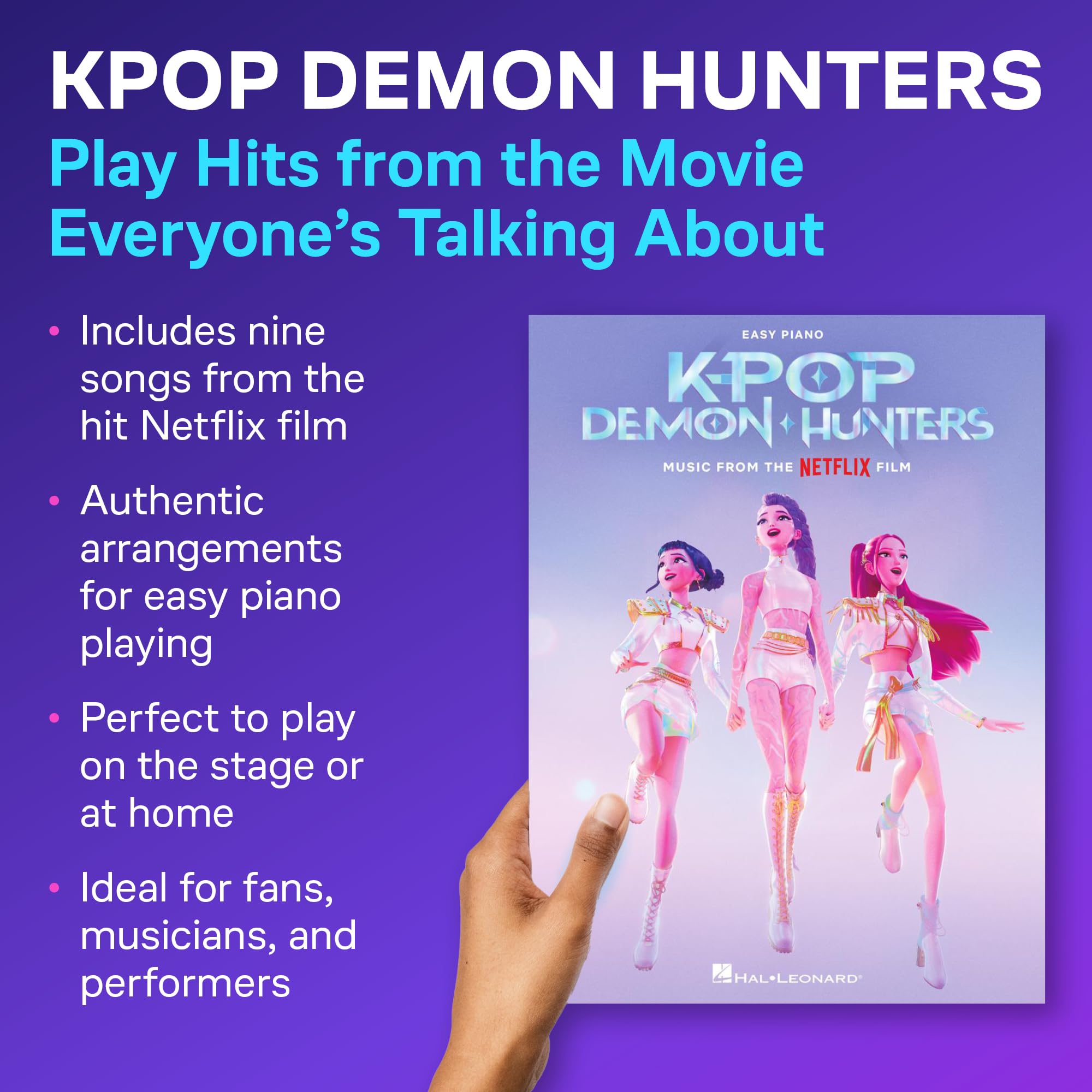 K-Pop Demon Hunters: Easy Piano Songbook | Klavier Notenbuch für Anfänger mit 9 Songs aus dem Netflix Film KPop Demon Hunters | Leichte ... Fans: Music from the Netflix Film Easy Piano