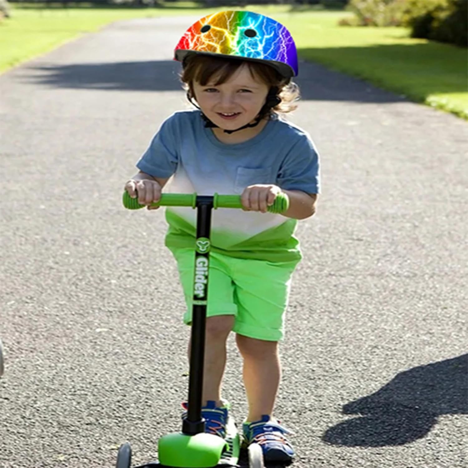 Regulierbarer Fahrradhelm Kinder mit Kniepolster,Ellenbogenpolstern,Handgelenksschutz