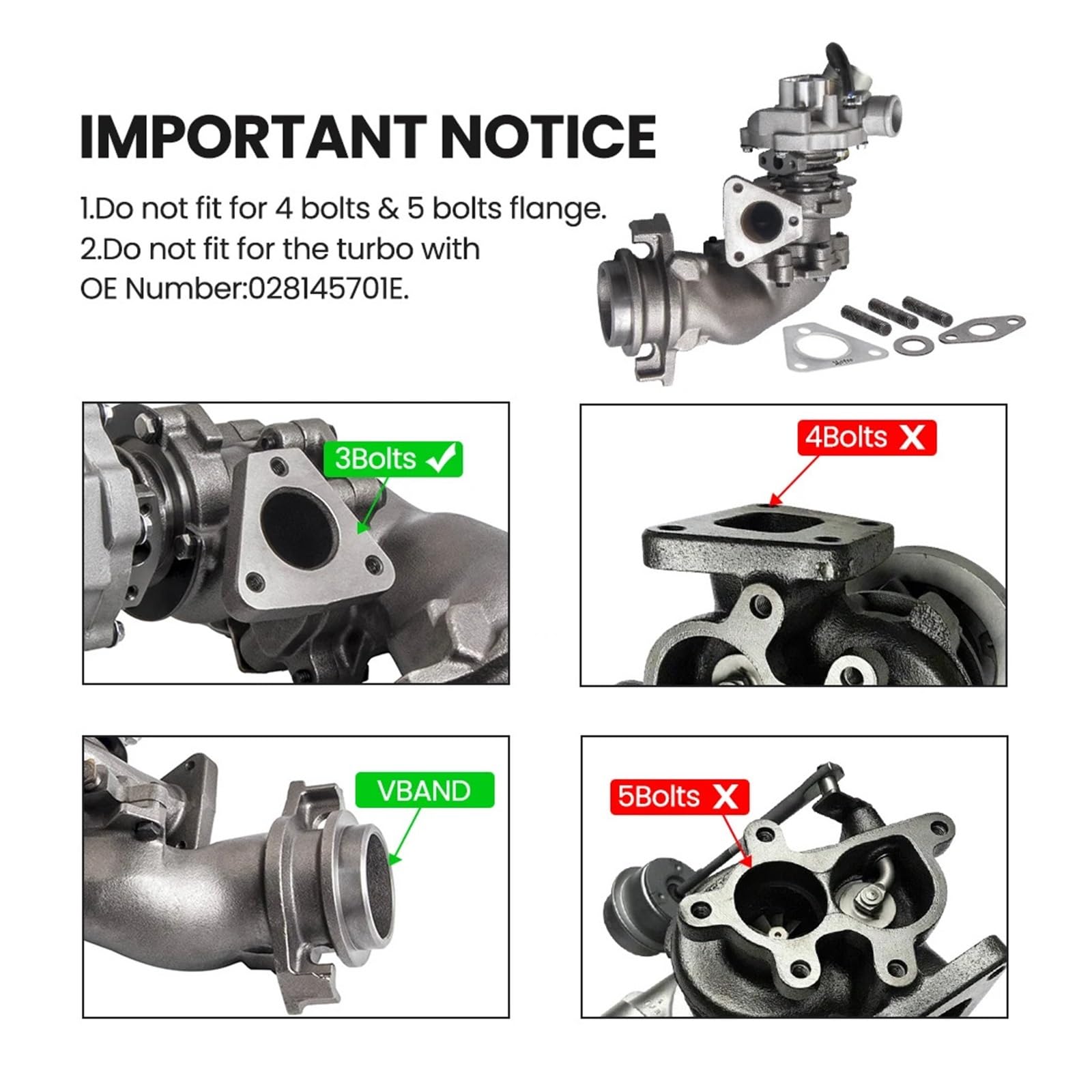 Exhaust Turbo Compatible With VW Transporter T4 1.9 TD ABL engine 454064 028145701LV 454064-1 028145701L