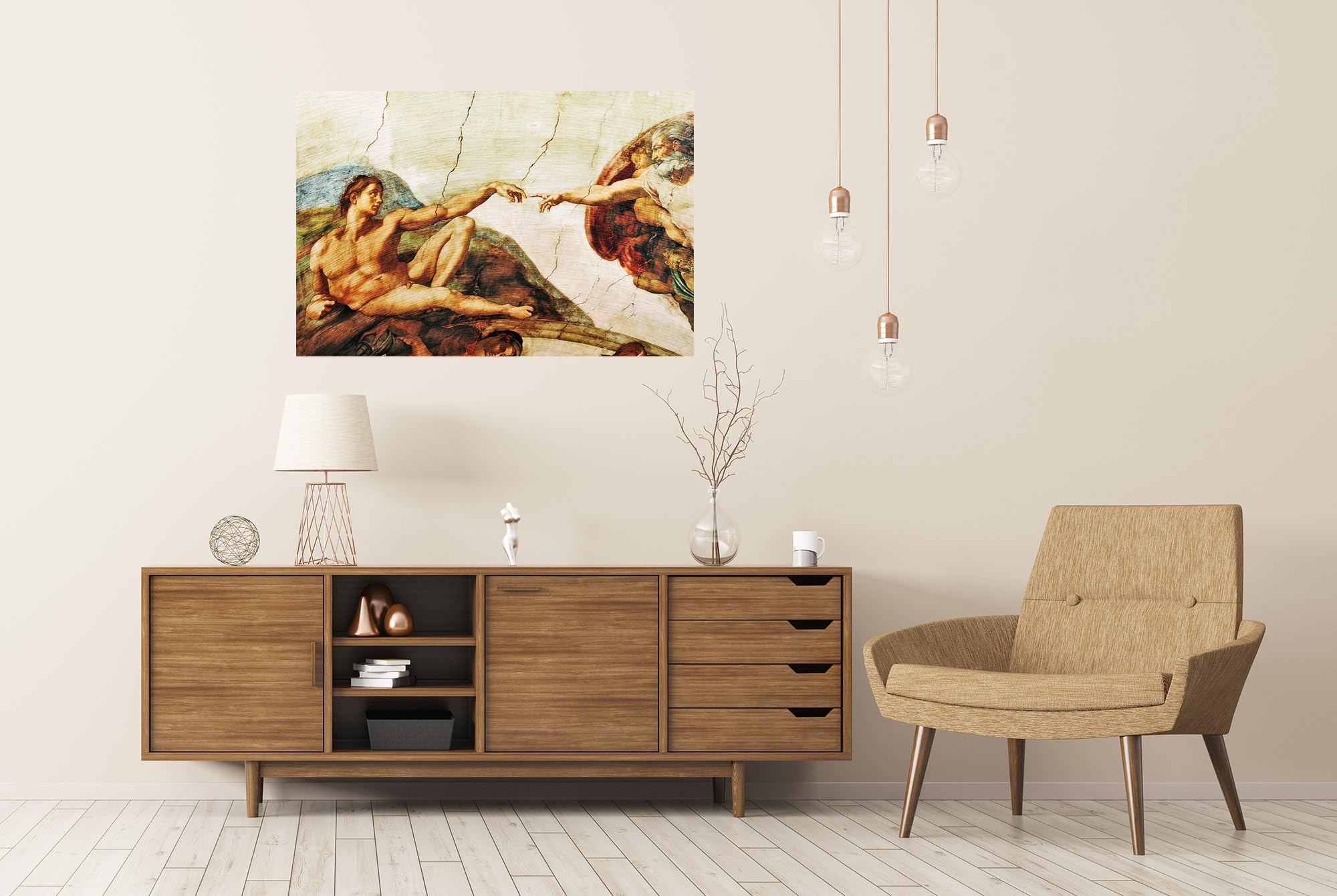 islandburner Poster XXL immagine La creazione di Adams Affresco Cappella Sistina Michelangelo Immagini Premium Stampa fotografica
