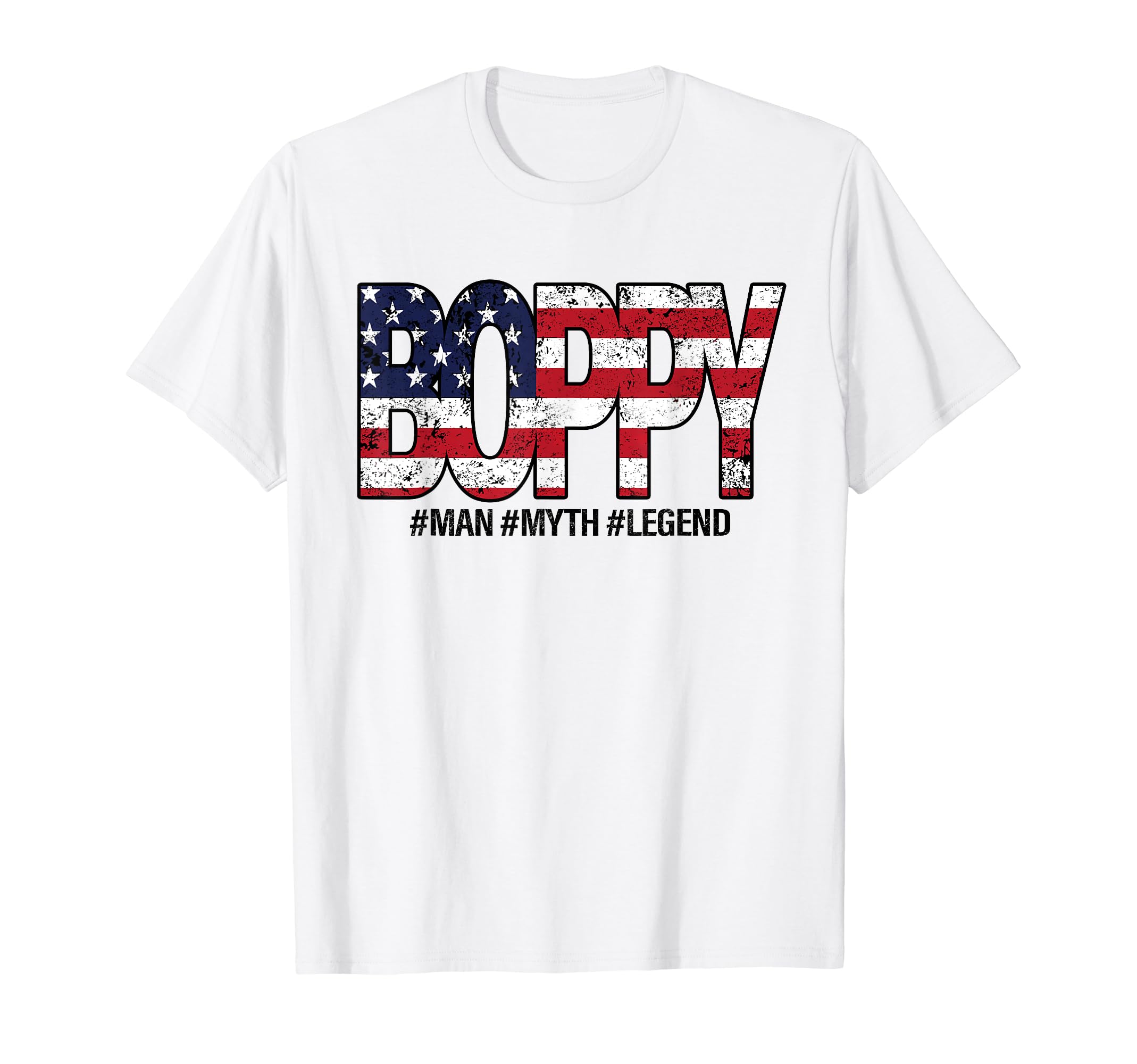 Boppy Father's Day Shirt Men Dad Grandpa Papa DNGBoppy The Man Myth Legend American Flag Father's Day Gift T-Shirt